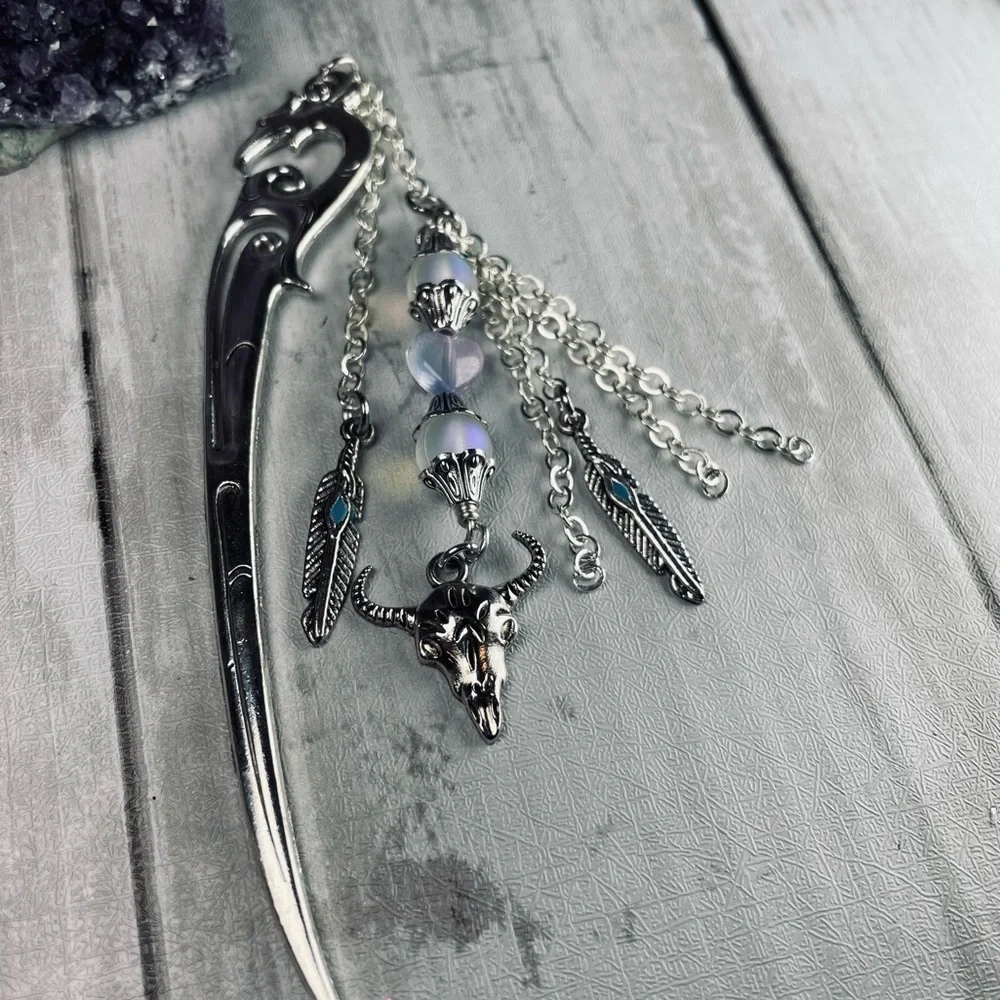Artisan Moonstone Boho Hand Crafted Hairpin - Picture 12 of 14